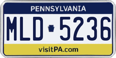 PA license plate MLD5236