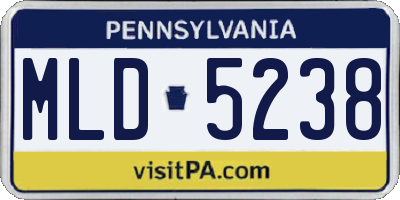 PA license plate MLD5238