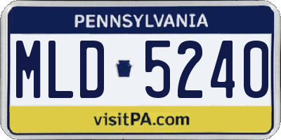 PA license plate MLD5240