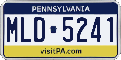 PA license plate MLD5241