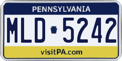 PA license plate MLD5242