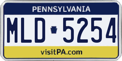 PA license plate MLD5254