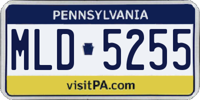 PA license plate MLD5255