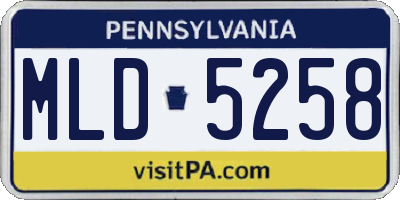 PA license plate MLD5258