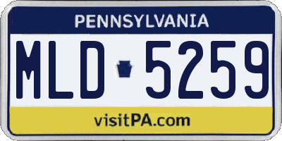 PA license plate MLD5259