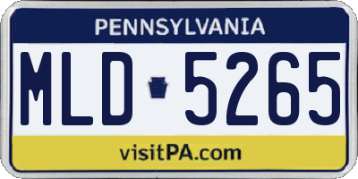 PA license plate MLD5265