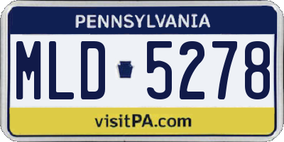 PA license plate MLD5278