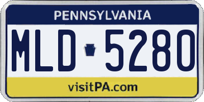 PA license plate MLD5280