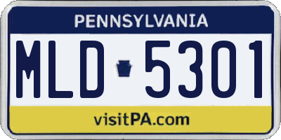 PA license plate MLD5301