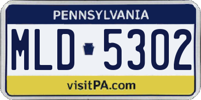 PA license plate MLD5302