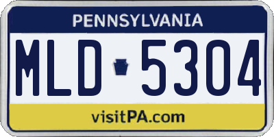 PA license plate MLD5304