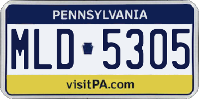 PA license plate MLD5305