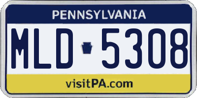PA license plate MLD5308