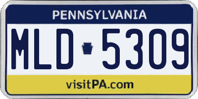 PA license plate MLD5309