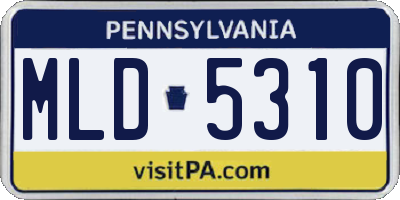 PA license plate MLD5310