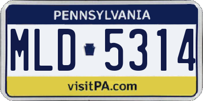 PA license plate MLD5314
