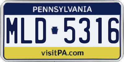 PA license plate MLD5316
