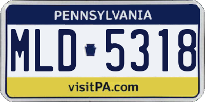 PA license plate MLD5318