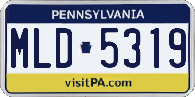 PA license plate MLD5319