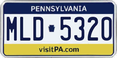 PA license plate MLD5320