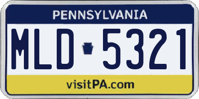 PA license plate MLD5321