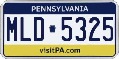 PA license plate MLD5325
