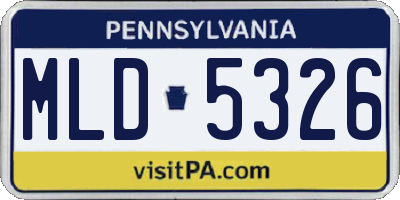 PA license plate MLD5326