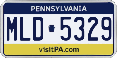 PA license plate MLD5329