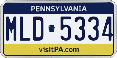 PA license plate MLD5334