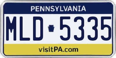 PA license plate MLD5335