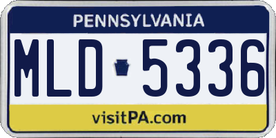 PA license plate MLD5336