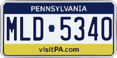 PA license plate MLD5340