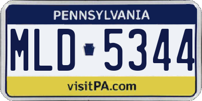 PA license plate MLD5344