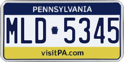 PA license plate MLD5345