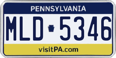 PA license plate MLD5346
