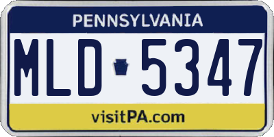 PA license plate MLD5347