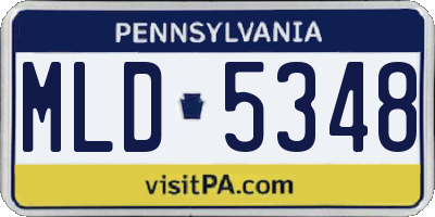 PA license plate MLD5348