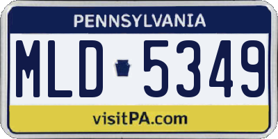 PA license plate MLD5349