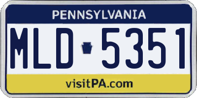PA license plate MLD5351
