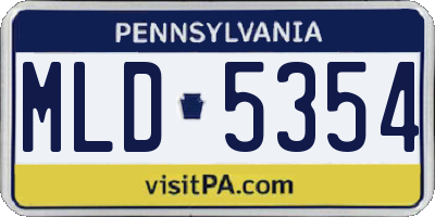 PA license plate MLD5354
