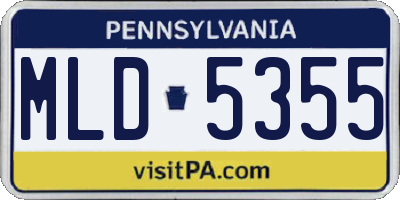 PA license plate MLD5355