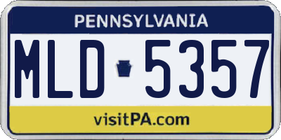 PA license plate MLD5357