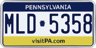 PA license plate MLD5358