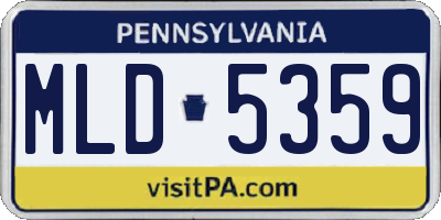 PA license plate MLD5359