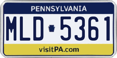 PA license plate MLD5361