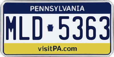 PA license plate MLD5363
