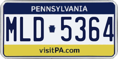PA license plate MLD5364