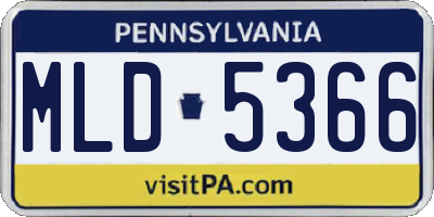 PA license plate MLD5366