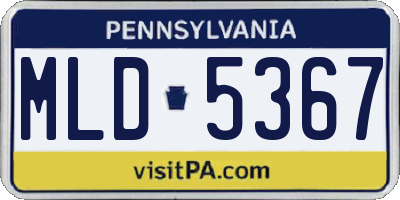 PA license plate MLD5367