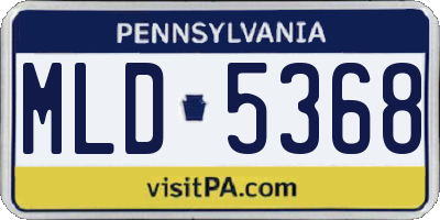 PA license plate MLD5368
